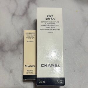CHANEL CC Cream SPF50 #20 Beige + LES BEIGES Lip Balm （Brand new）